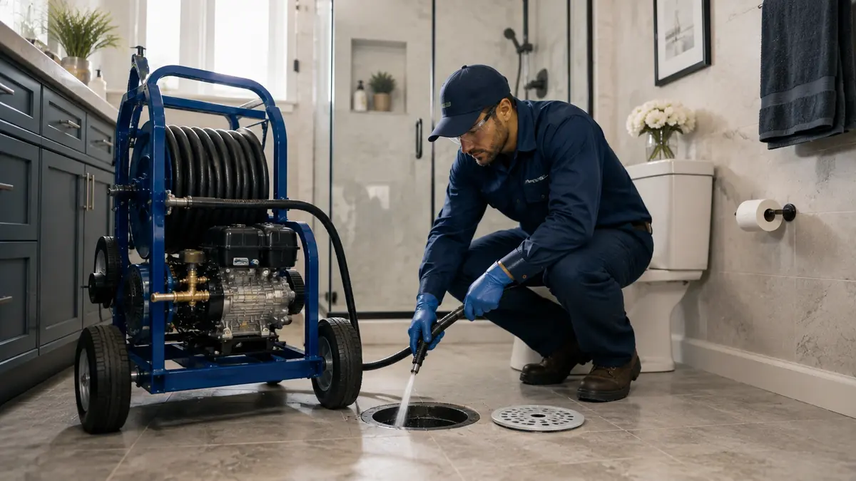 Bathroom Drain Hydro Jetting in Mira Loma